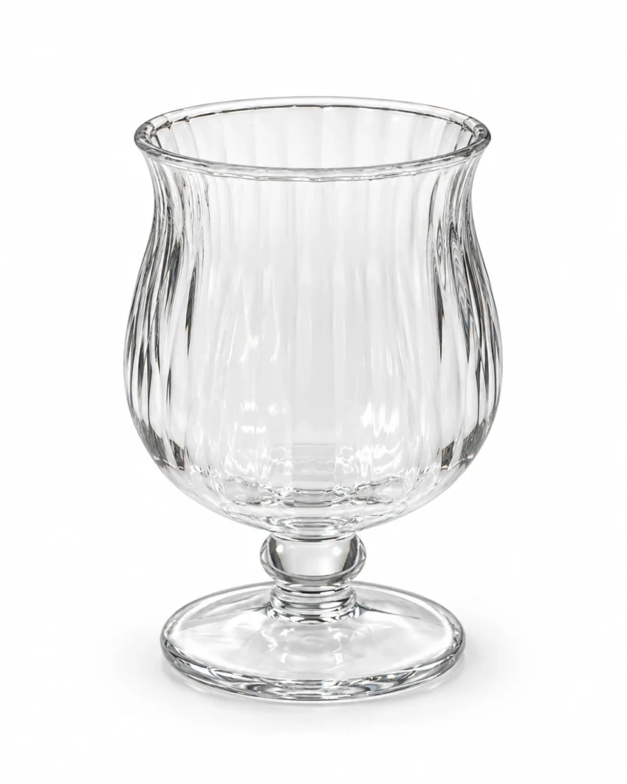 Clear glass goblet with a plain rim