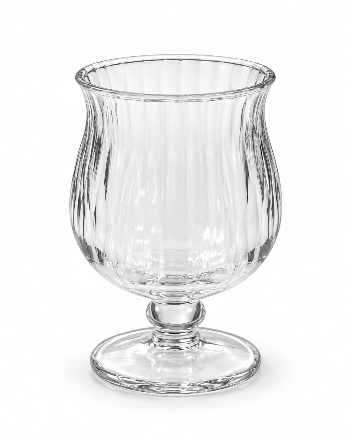 Clear glass goblet with a plain rim