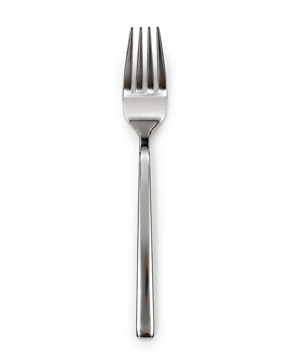 Stainless steel dessert forks with polished handles
