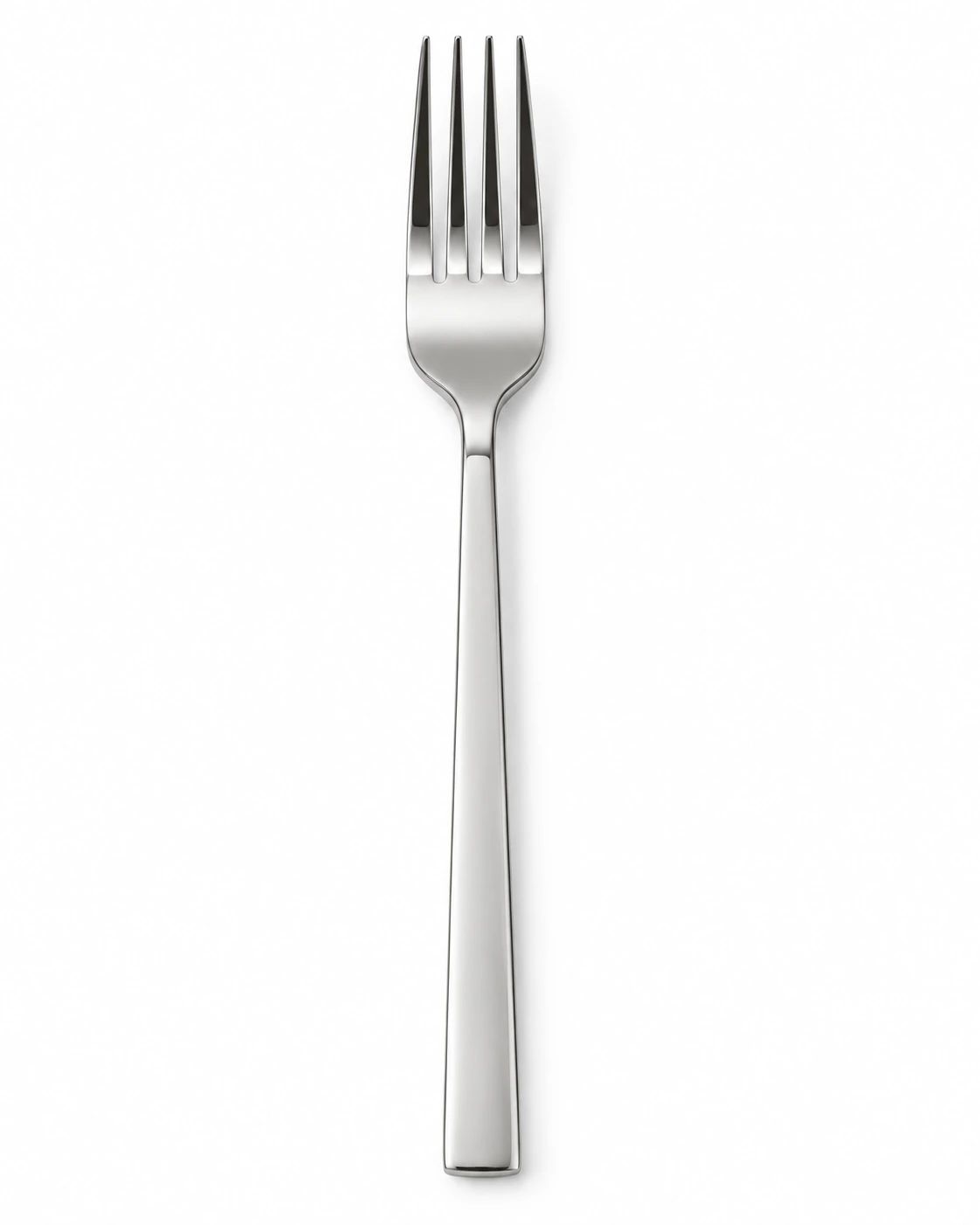 Stainless steel dinner forks with polished handles