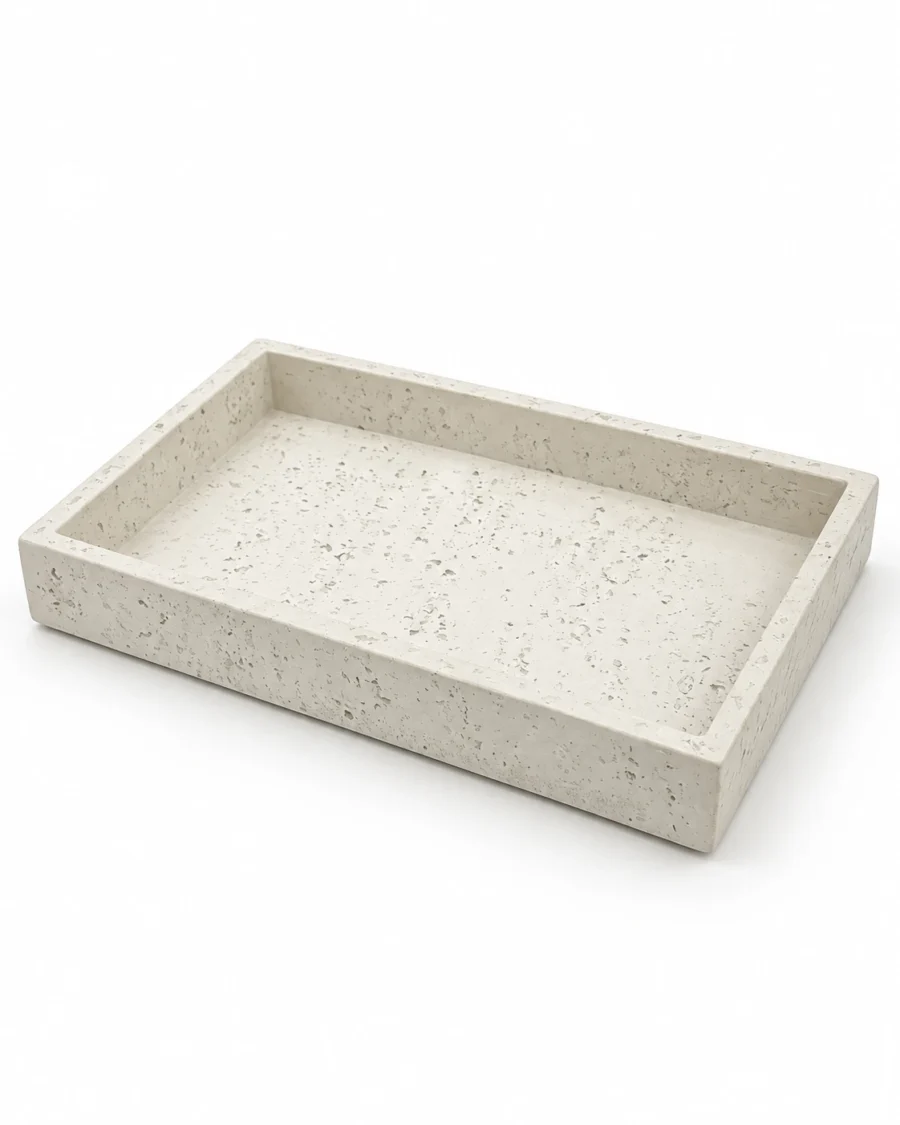Stone tray with rounded corners