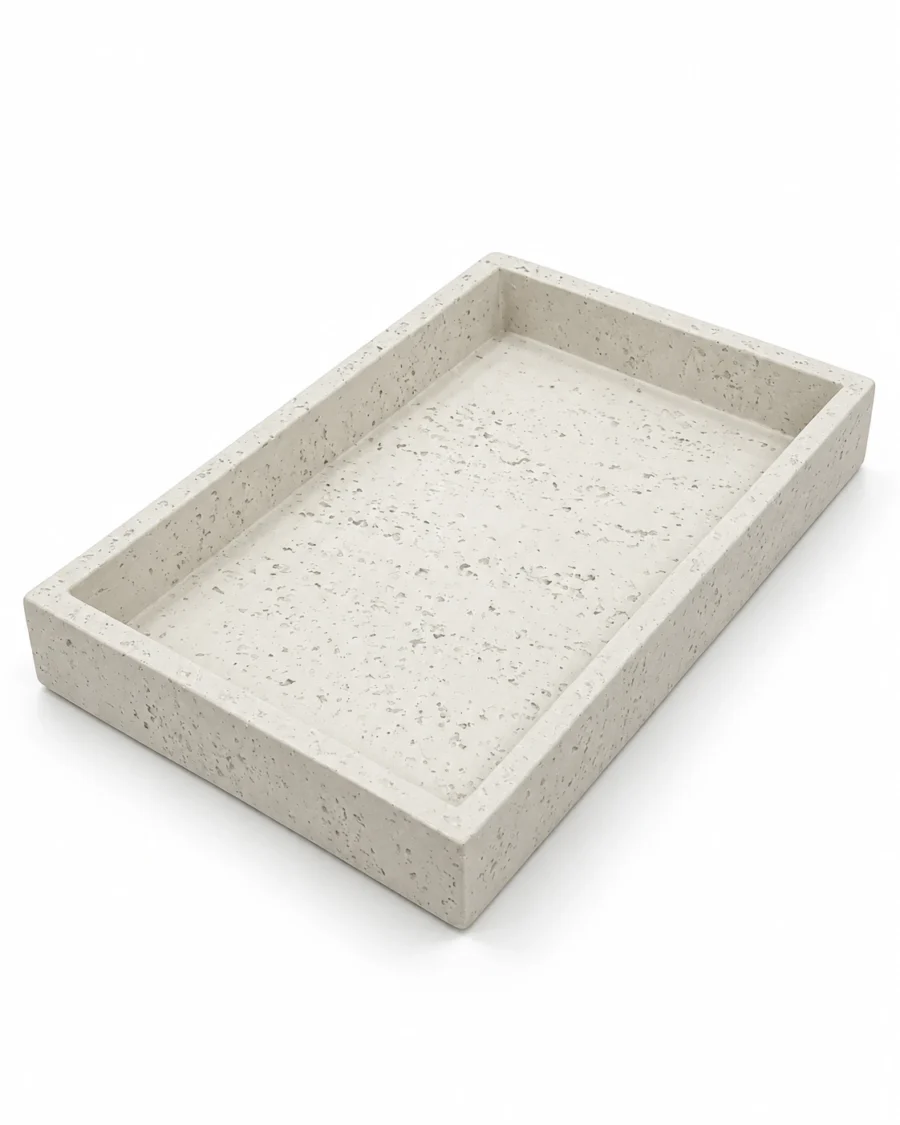 Small stone tray with rounded corners