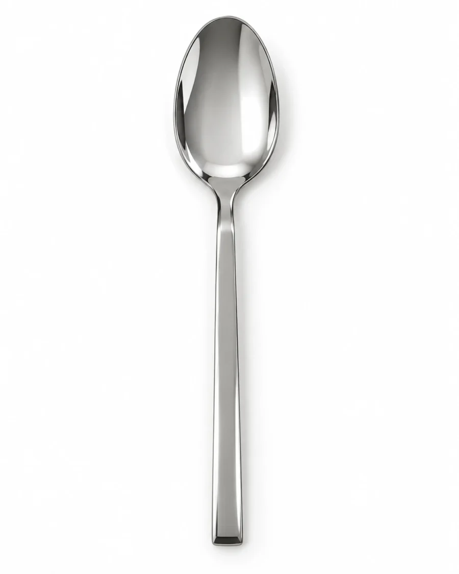Stainless steel table spoons with oval bowls
