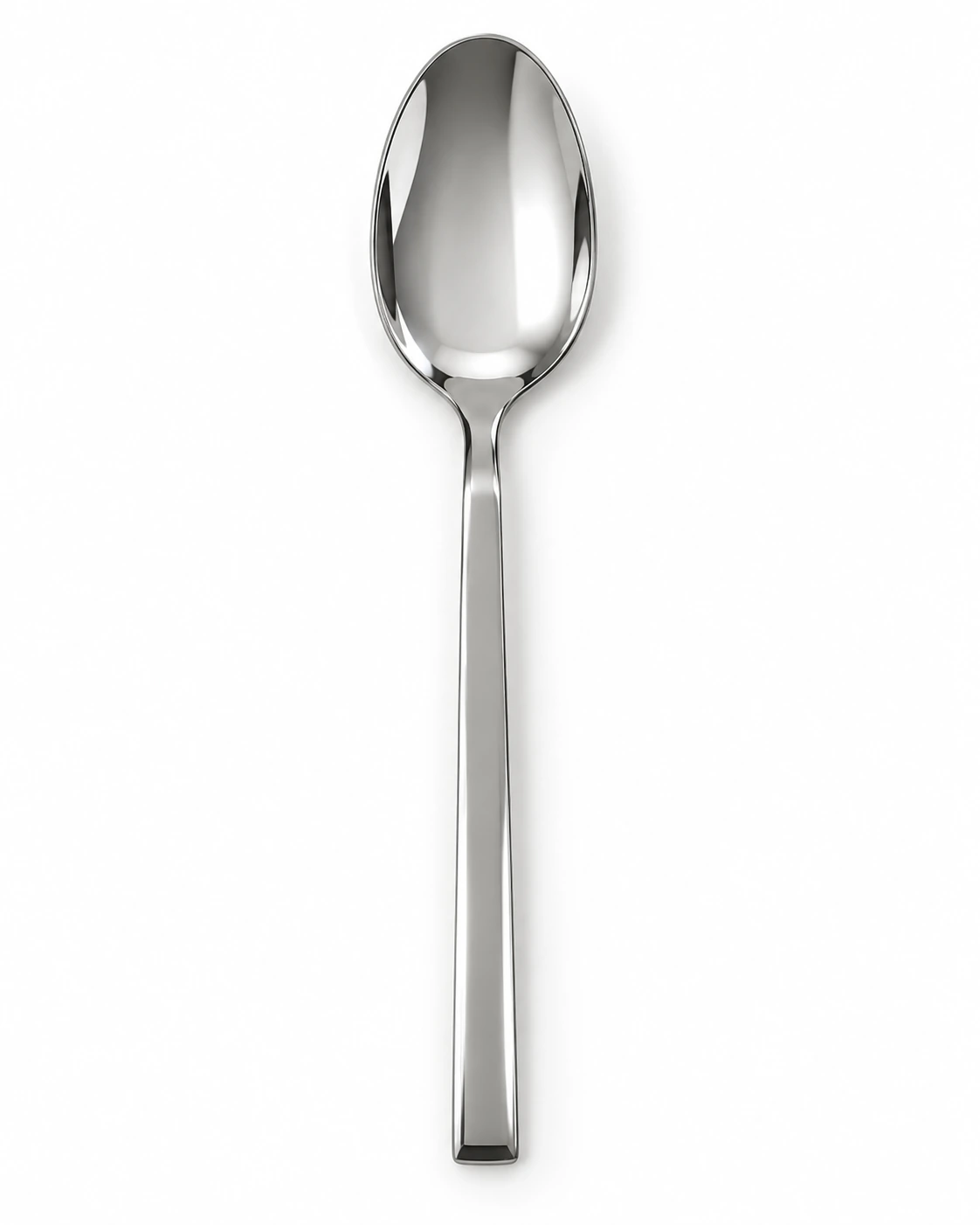 Stainless steel table spoons with oval bowls