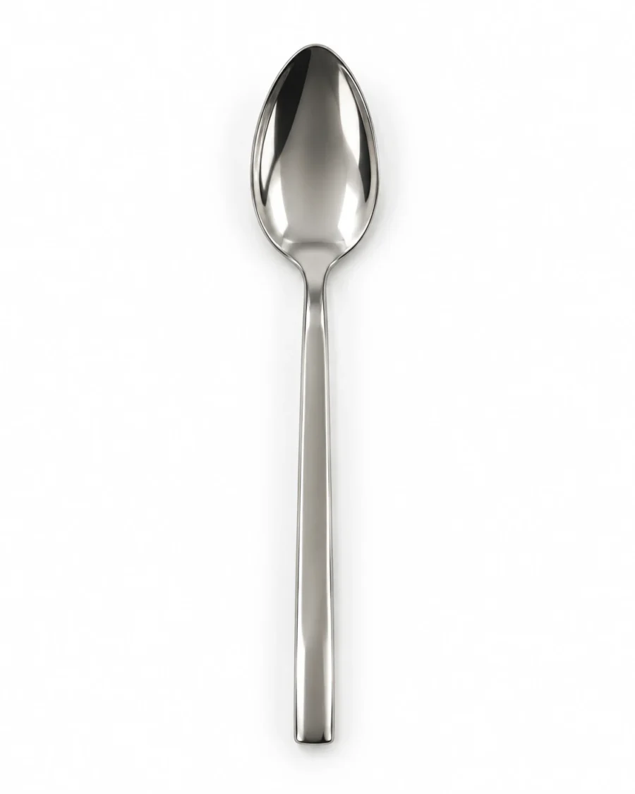 Stainless steel tea spoons with oval bowls