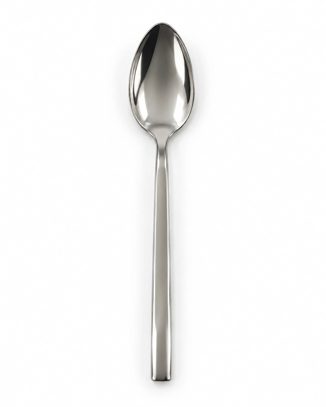 Stainless steel tea spoons with oval bowls
